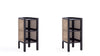 Versailles Industry Chic End Table in Black and Natural - Set of 2