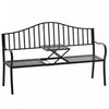 Outsunny Outdoor Bench With Retractable Middle Table, Black