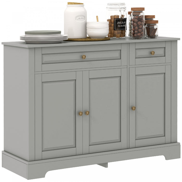 HOMCOM Sideboard Buffet Cabinet, Kitchen Cabinet with 2 Drawers, Grey