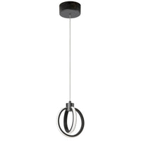 Dainolite Parson LED Pendant 14w Matte Black Finish White Silicone Diffuser Lamp