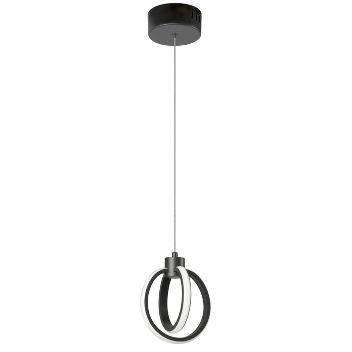 Dainolite Parson LED Pendant 14w Matte Black Finish White Silicone Diffuser Lamp