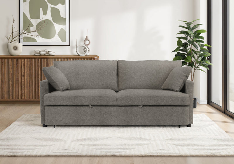 Sleeper Sofa, 78\" Length, Convertible Sofa Bed, Light Brown Fabric, Contemporary, Modern Sleeper Sofa