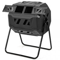 Costway Tumbling Composter 40 Gallon Garden Rotating Compost Bin W/dual Chamber
