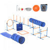 PawHut Dog Agility Training Equipment, 11PCS Dog Obstacle Course Starter Kit with 2 Tunnels, Adjustable Jumps & Ring, Weave Poles, Pause Box, Treat Bag, Bowl, Toys and Carrying Bag
