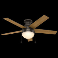 Anslee Low Profile Ceiling Fan with Light Fixture - Bronze 