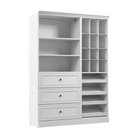 Bestar Versatile 61 W Closet Organizer System with Drawers - White