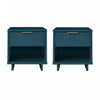 Granville Modern 18\" Nightstand in Midnight Blue (1-Drawer) - Set of 2