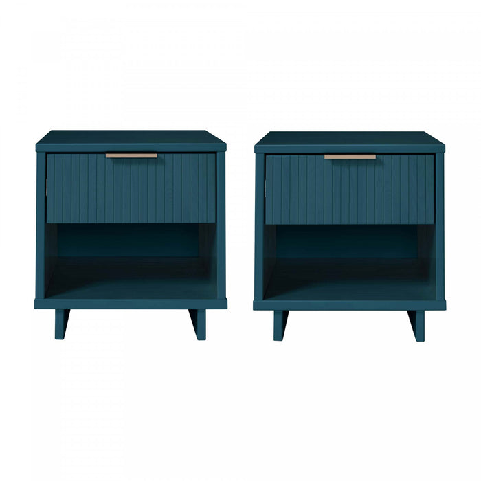 Granville Modern 18\" Nightstand in Midnight Blue (1-Drawer) - Set of 2
