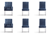 Element Modern 6-Piece Dining Chair Set in Blue 