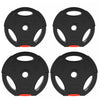 Soozier Set Of 4 1-inch Weight Plates With 3 Grips, 2 X 17lbs + 2 X 11lbs