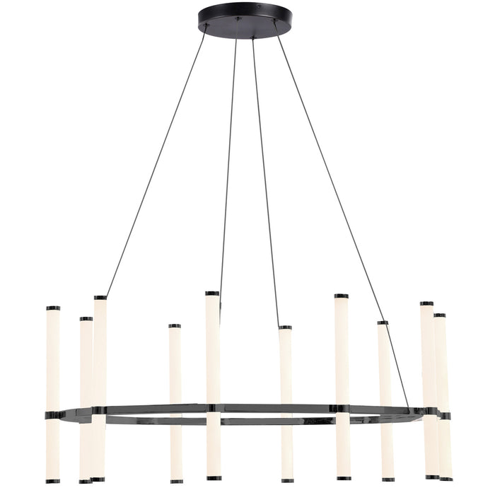 Dainolite Corvette Chandelier 60w Matte Black White Acrylic Diffuser Lamp