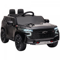 Aosom 12v Licensed Chevrolet Tahoe Ride On Car, Kids Powered Ride-On Car With Remote Control, 3 Spee