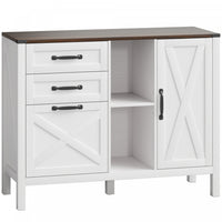 HOMCOM Lateral Filing Cabinet with Drawers Fit A4/Letter Size Files, White