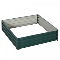 Outsunny 4' X 4' X 1' Raised Garden Bed Box With Weatherized Steel Frame For Vegetables, Flowers, & 
