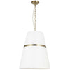 Dainolite Symphony 3 Light Pendant Aged Brass White Shade Lamp