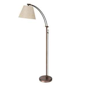Dainolite Felix Adjustable Floor Lamp Oil Brushed Bronze Flax Empire Shade Rotary Dimmer Switch