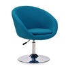Manhattan Comfort Hopper Polished Chrome Wool Blend Adjustable Height Chair - Blue