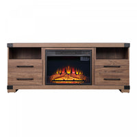 Richmond Industrial Traditional 2-Piece Electric Fireplace in Black and Brown 