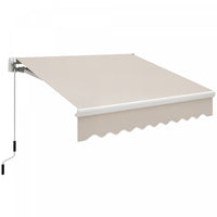 8'x7' Manual Retractable Sun Shade Patio Awning Canopy Shelter, Beige