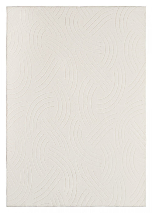 Velvet Crescent Cream Washable Shag Area Rug 5'x7' Indoor Area Rug