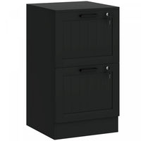 HOMCOM 2 Drawer File Cabinet with Lock Filing Cabinet for A4 Letter Black