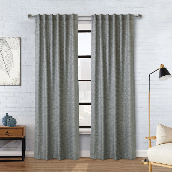Habitat Odessa Grey Light Filtering Dual Header Curtain Panel - 52 x 108