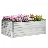 Outsunny Raised Garden Bed, 71'' X 35'' X 23'' Galvanized Steel Planters For Outdoor Plants With Mul
