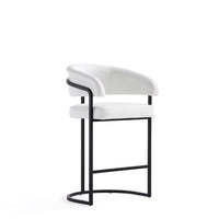 Augusta Modern Metal Upholstered Counter Stool in White