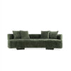 Verandah Mid-Century Modern 112\" Chenille Sofa in Olive Green