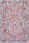 Aqua Pink Flames Washable Non-slip Low Pile Area Rug 5'x7'