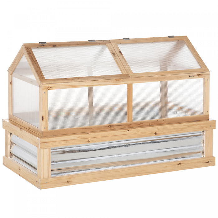 Outsunny Polycarbonate Cold Frame, Raised Garden Bed Greenhouse