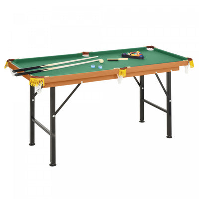 Soozier 54.3"l Portable Mini Billiard Table Free Standing Foldable With All Accessories Home Pool Ga|Soozier 54,3"l Mini Table De Billard Portable Pliable Avec Tous Les Accessoires Table De Jeu De Bill