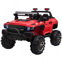 Aosom Kids Ride-on Car 12v Rc 2-seater Police Truck Electric Car For Kids With Full Led Lights, Mp3,