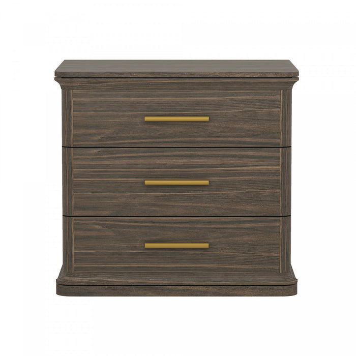 Clifford Traditional Nightstand in Walnut (3-Drawer)