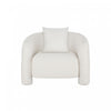 Sylvia Modern Glam Tweed Lounge Chair in Ivory