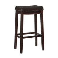Claridge Faux Leather Backless Barstool - Browm
