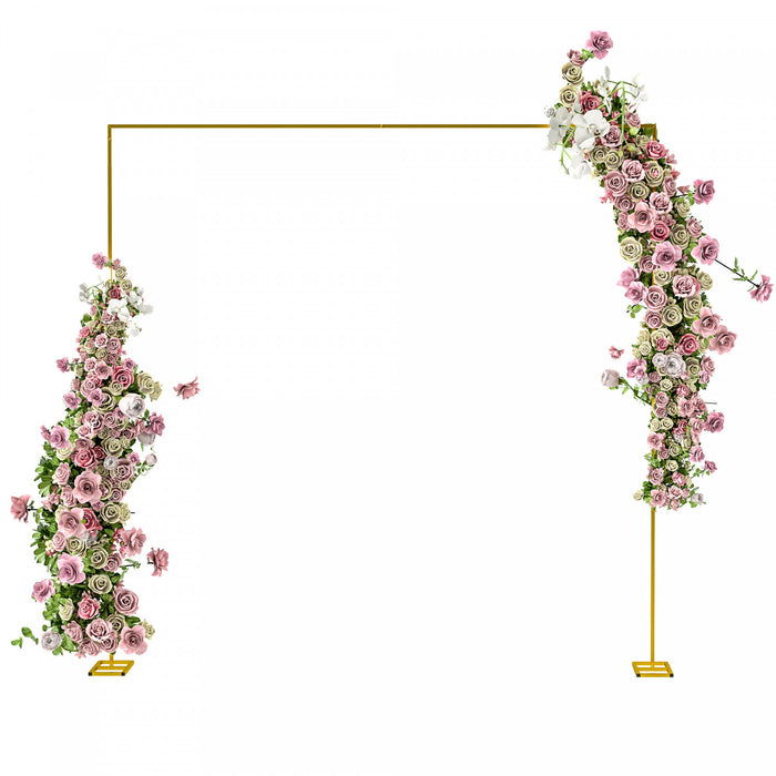 Outsunny Wedding Arch, Metal Arch Backdrop Stand For Birthday Party, Gold
