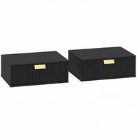 HOMCOM Floating Nightstands Set of 2, Bedside Tables Black