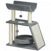 Pawhut Cat Tree, Small Cat Tower With Perch, Sisal Scratching Posts, Scratch Pad, Bed, Hanging Balls, For Indoor Cats, Light Grey