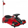 Aosom 12V Electric Go Kart, Battery Powered Drift Cart with 2 Speeds, Soft Start, PU Wheels, 5 MPH High Speed, Ride on Toy with Music, Colourful LED Lights, for Ages 8-12, Red