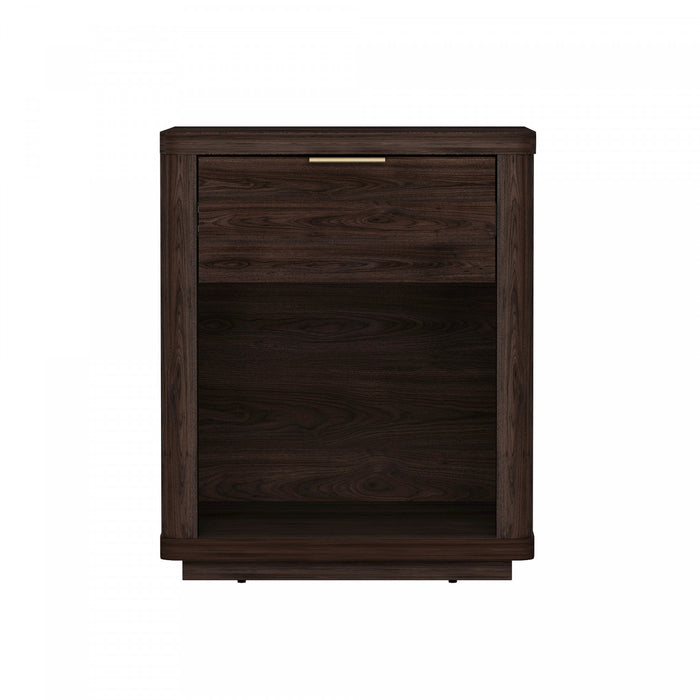 Evelyn Modern 20\" Nightstand in Brown (1-Drawer)