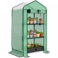 Outsunny Mini Greenhouse with Screen Roof, Portable Small Greenhouse, Green