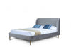 Heather Mid-Century Modern Velvet Upholstered Full Bed in Gray and Gold