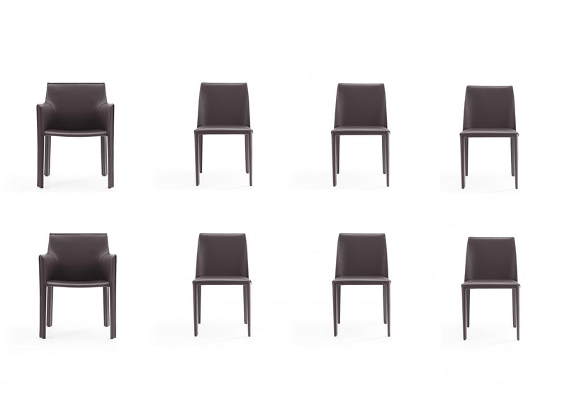 Paris Modern 8-Piece Dining Chair Set in Gray