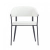Belle Modern Metal Upholstered Dining Chair in White