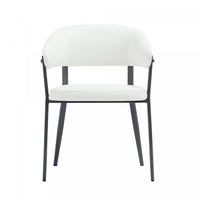 Belle Modern Metal Upholstered Dining Chair in White