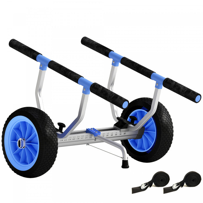 Soozier Kayak Cart with Adjustable Width and Large Wheels, Sky Blue