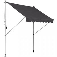 Outsunny 6.6'x5' Manual Retractable Patio Awning Window Door Sun Shade Deck Canopy Shelter Water Res