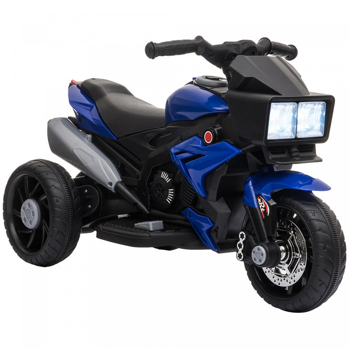 Aosom Kids Electric Powered Ride-On Pedal Motorcycle Ride-on Toy 6v Battery Powered W/ Music Horn Headlights Motorbike For Girls Boy Blue