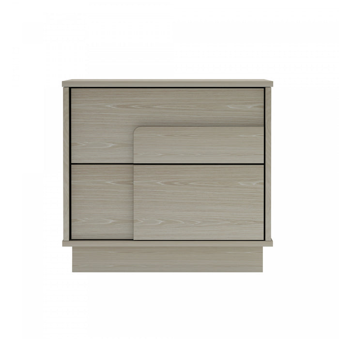 Horizon Modern 22\" Nightstand in Whitewashed Oak (2-Drawer)
